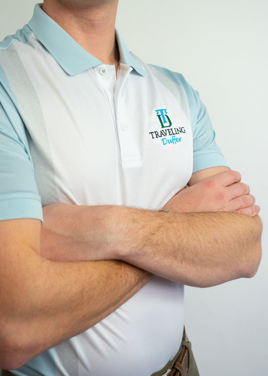 Sligo Performance Polo – Glacier Blue / White