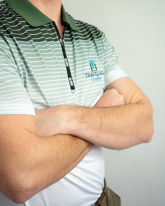 Sligo Performance Quarter-Zip Polo – Green Fade Stripe