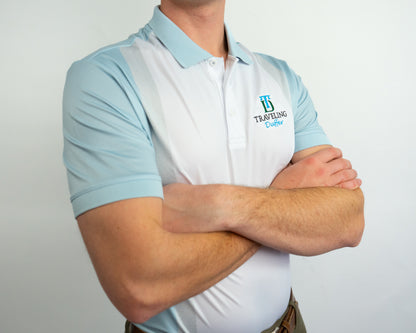 Sligo Performance Polo – Glacier Blue / White